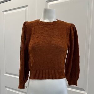Zara Women's Warm Brown Crew Neck Sweater